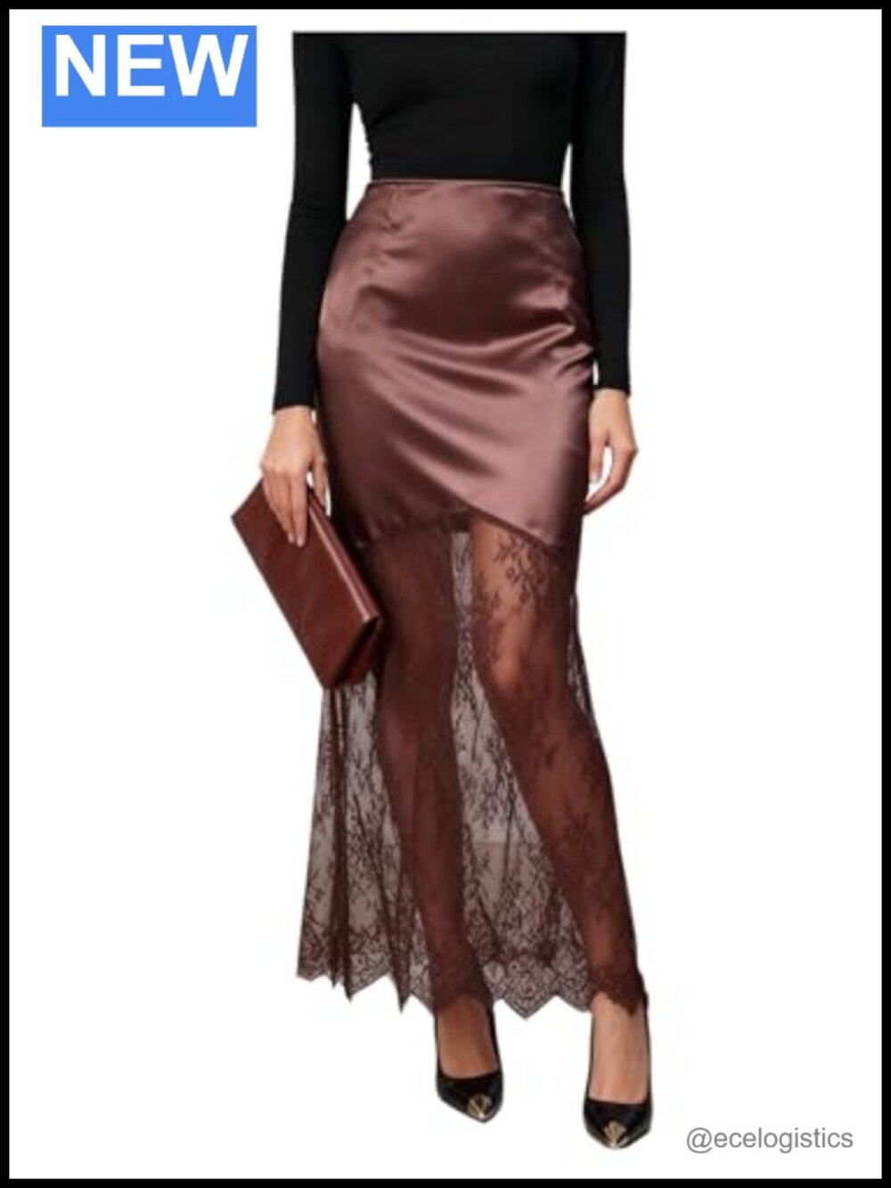 Women's Satin Maxi Fishtail Skirt High Waist Party